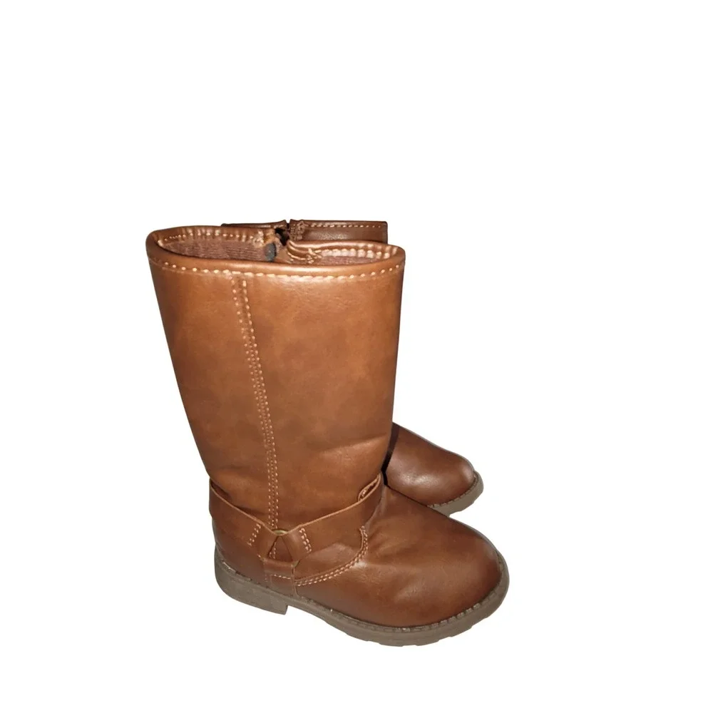 NWT Carters Girls Brown Fall Winter Classic Riding Boots Sz 11 Toddler Kids